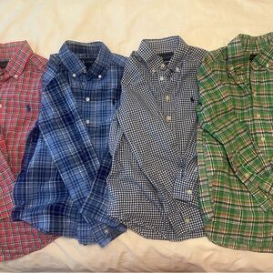 Lot of 4 Boys Ralph Lauren Multi-Color Plaid and Checkered Shirts